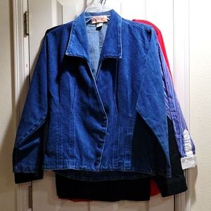 EUC 100% Cotton Denim Shirt by Apache Snap Front Close